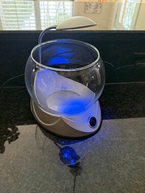 Top Fin Fish Tank with LED Light and Glass Bowl